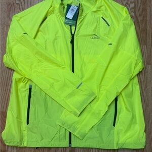 LL Bean Men’s Bright Multisport Jacket Size XXL Neon Yellow Reflective NWT